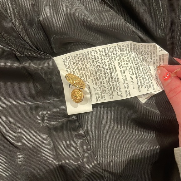 NWT ZARA Black Faux Leather Fitted Blazer Gold Hardware XS - Picture 5 of 8